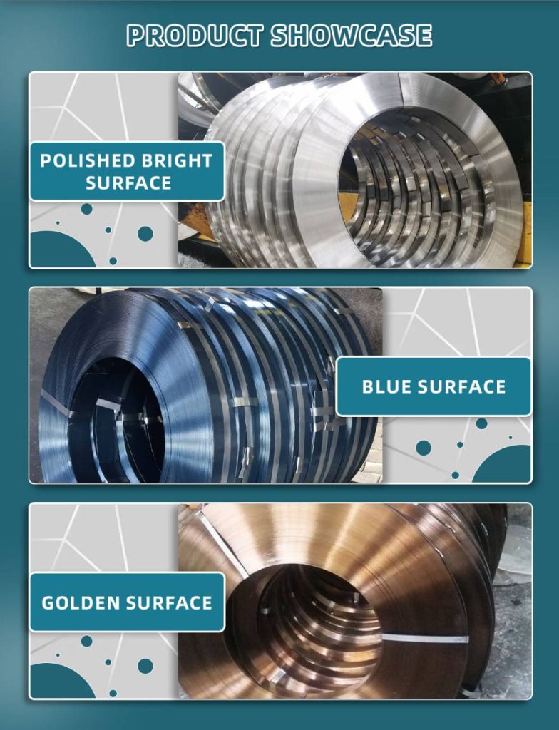 Exhibición de productos de tiras de acero de tratamiento térmico laminado en frío